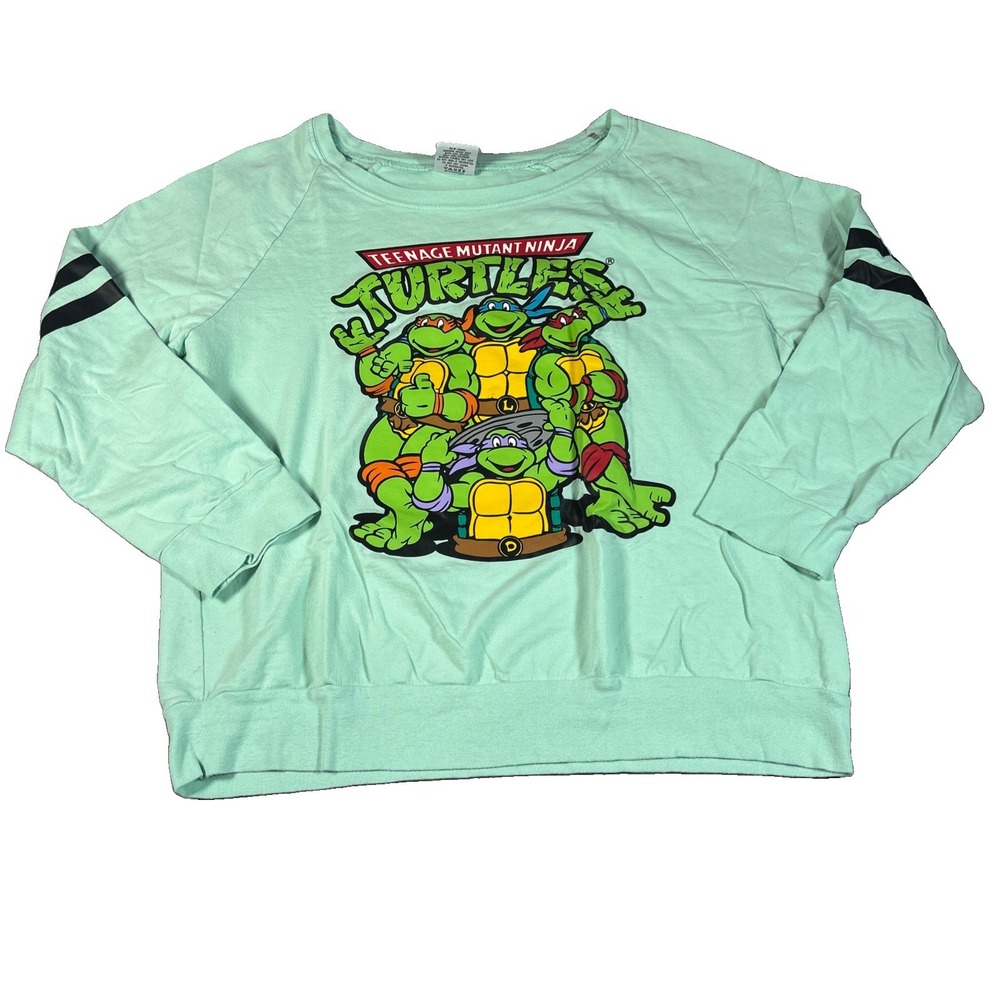 Nickelodeon TMNT Teenage Mutant Ninja Turtles Mint Long Sleeve Shirt Mens 2XL